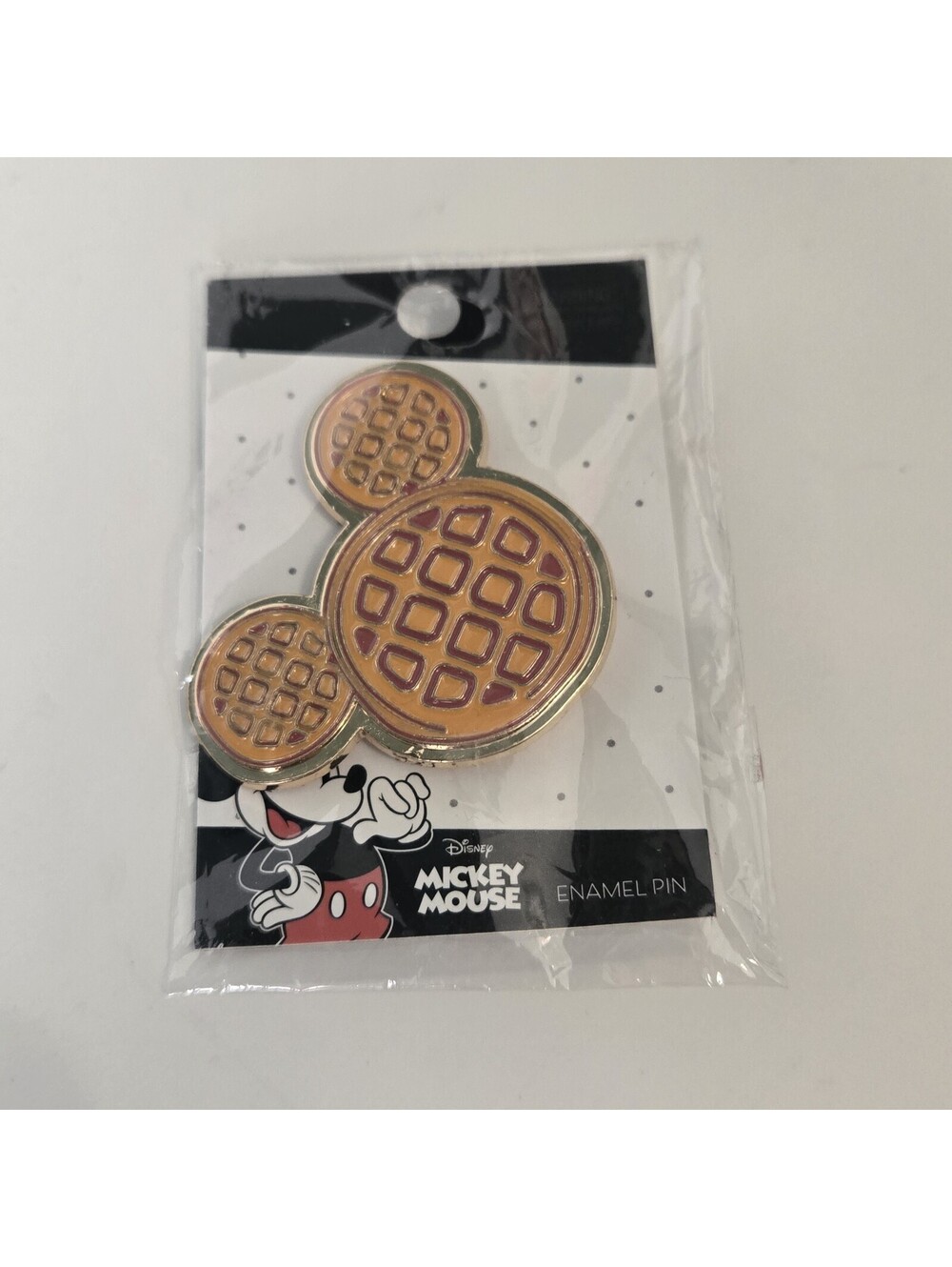 Disney Mickey Mouse Shape Waffle Enamel Pin NIP